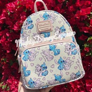 Loungefly stitch and angel valentines hearts mini backpack